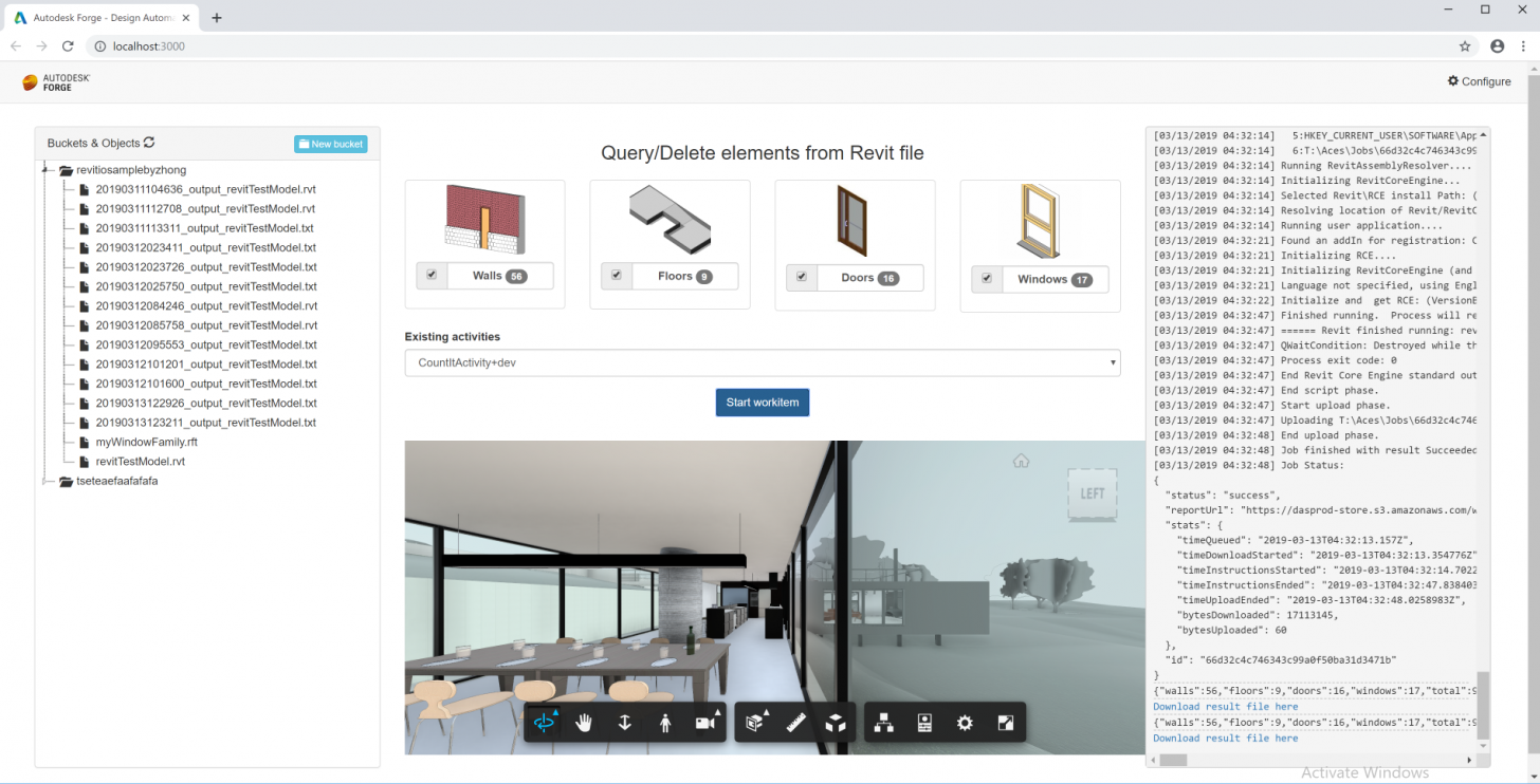 Count/Delete Revit elements sample