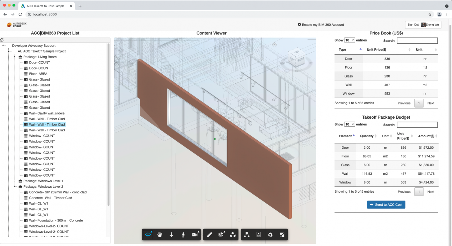 Autodesk Takeoff Sample