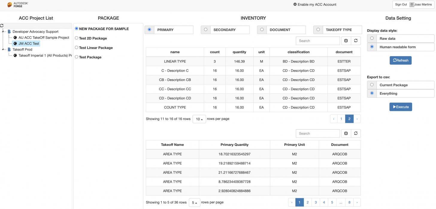 Autodesk Takeoff Sample