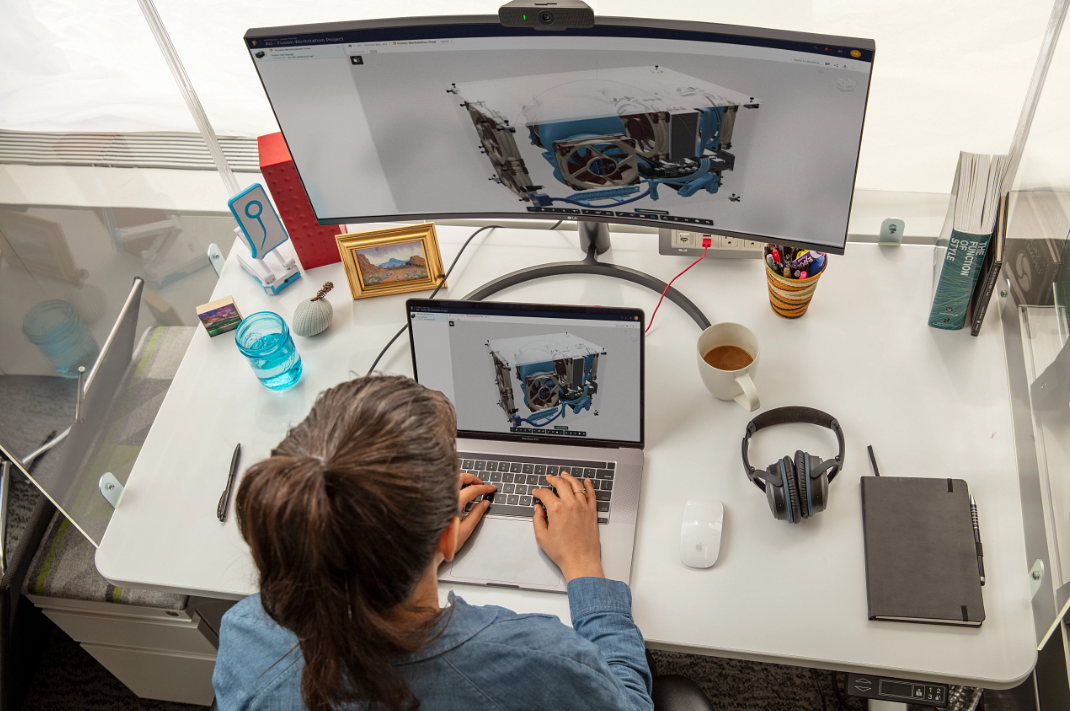 Woman at computer