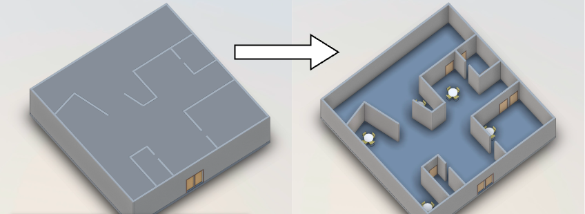 Revit Room Before and After