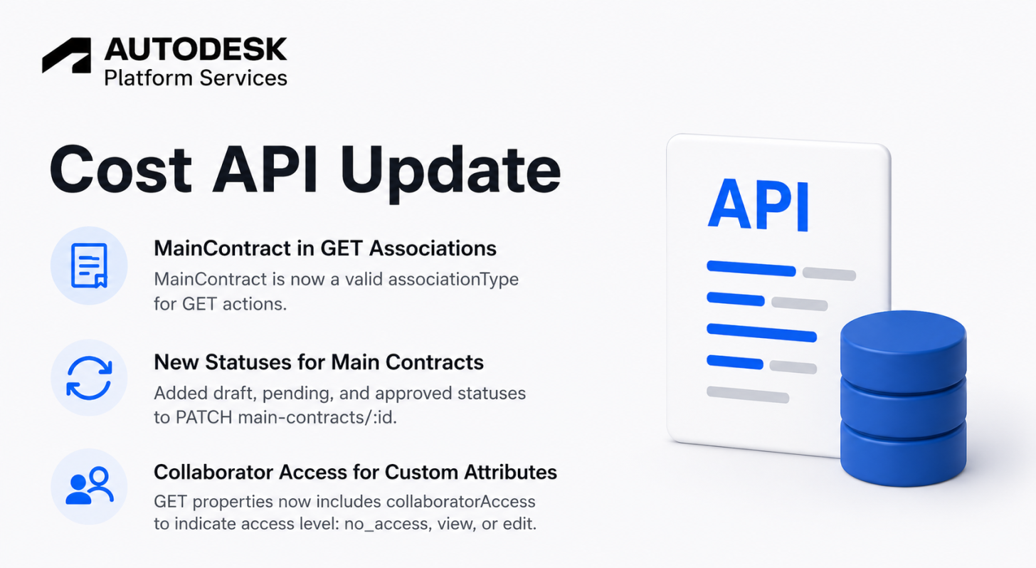 Autodesk APS Cost API: New Enhancements for Contracts and Attributes