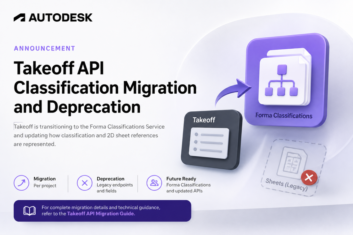 Forma Takeoff API Classification and Sheet Reference Migration/Deprecation Announcement