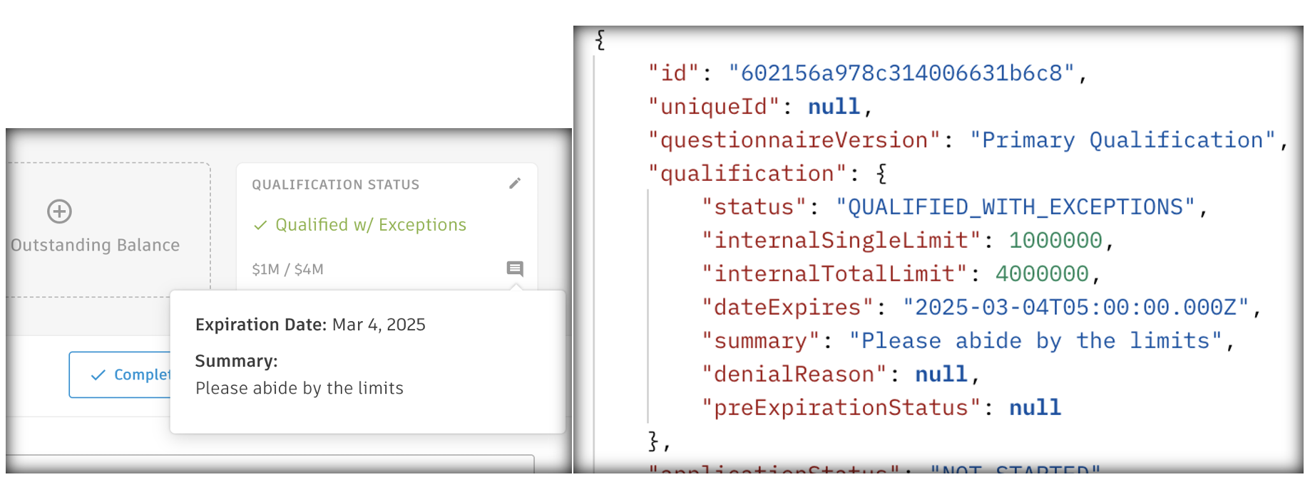 Qualification status data