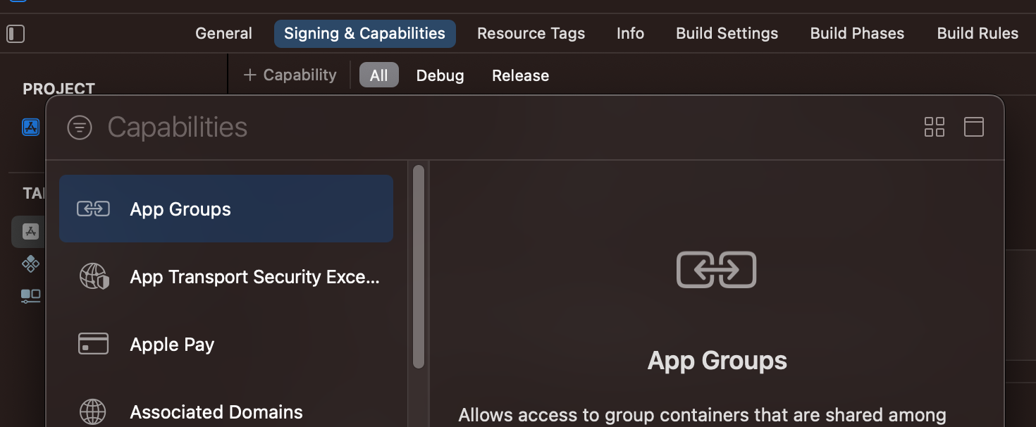 App group capability