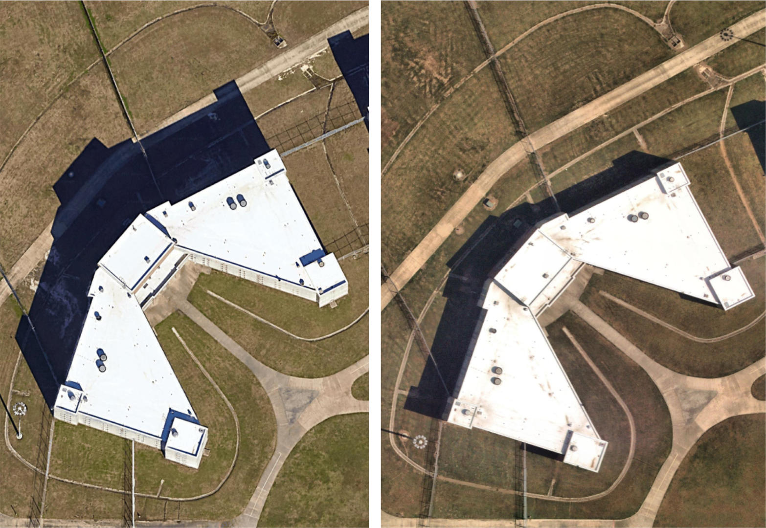 Satellite image vs. orthophoto