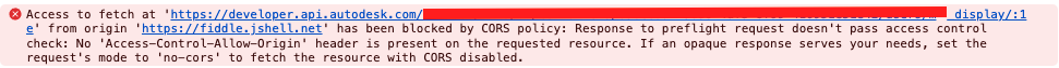 CORS error from console