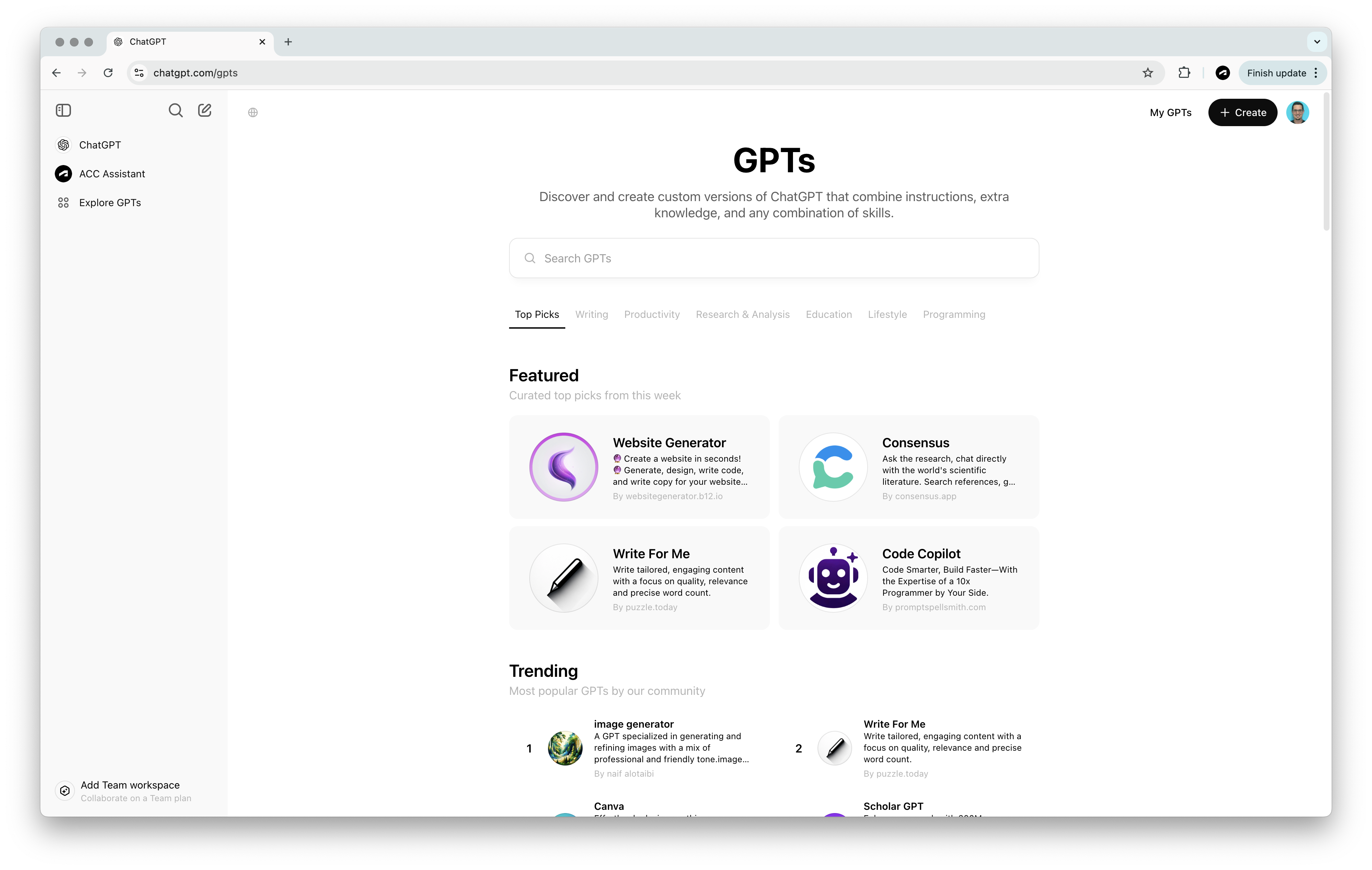 Create custom GPT