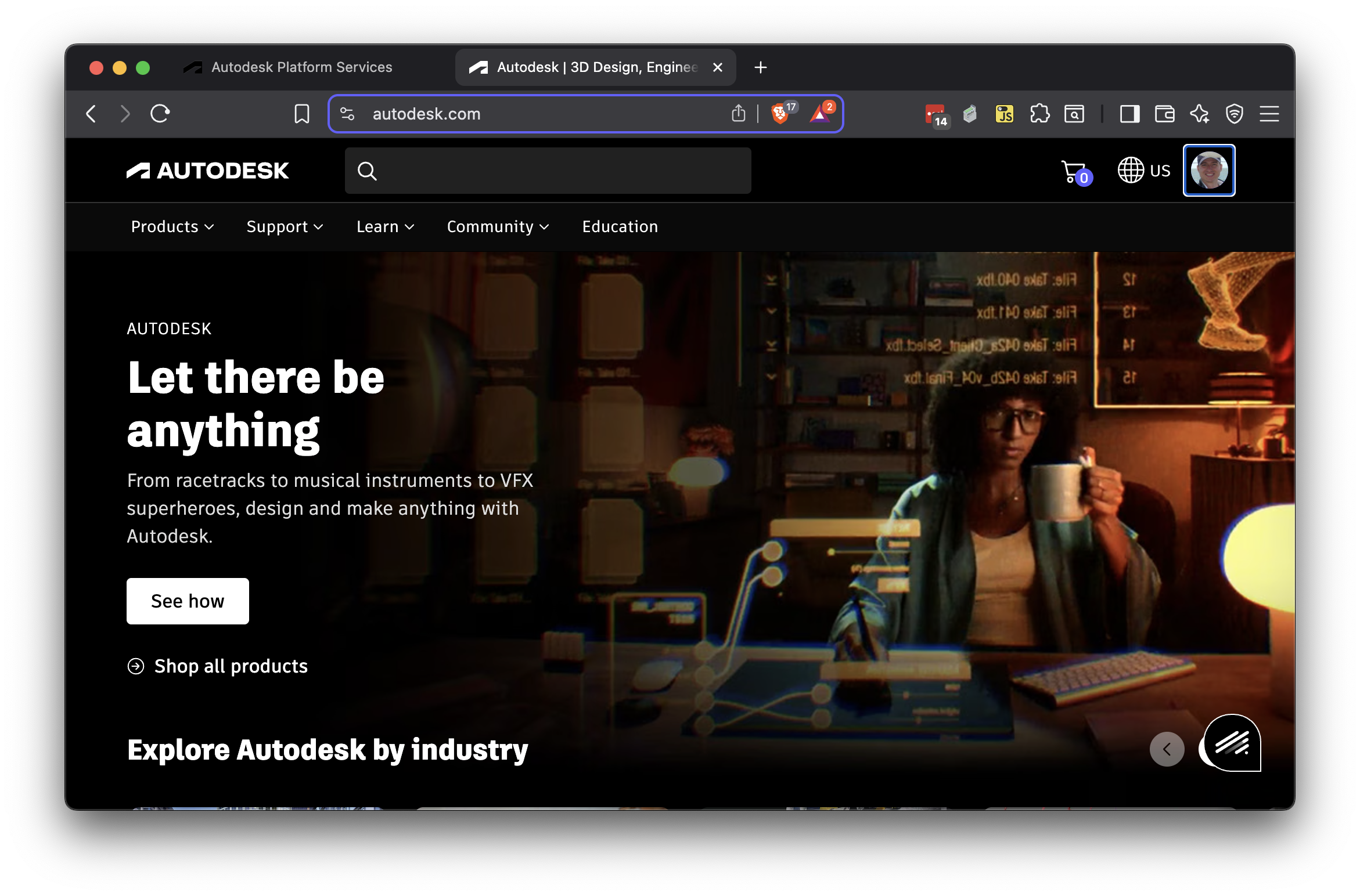 autodesk.com and aps.autodesk.com using the same user account 