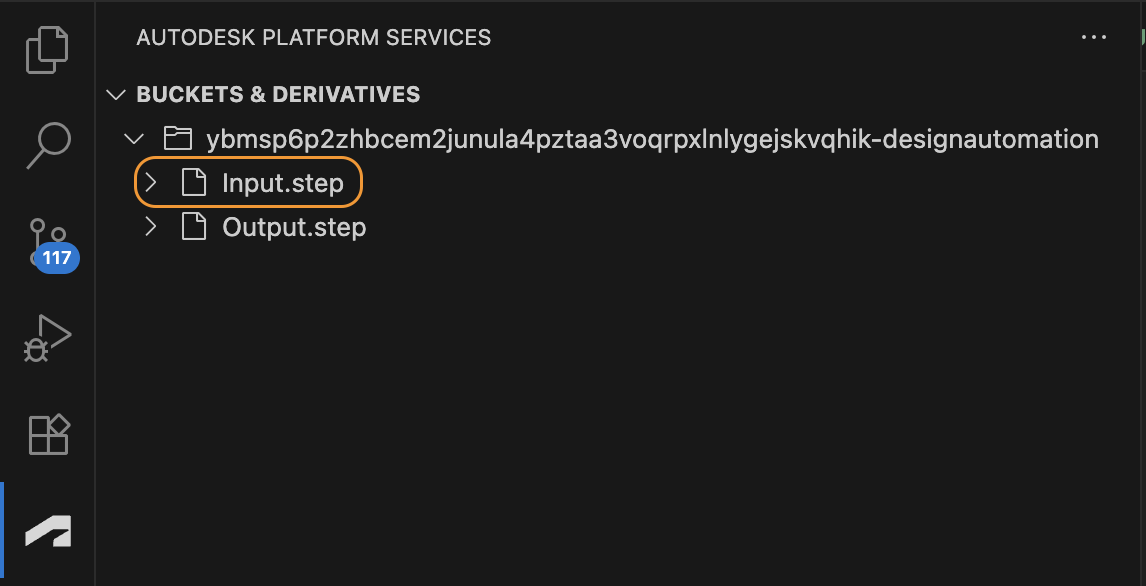 Input.step file in the bucket