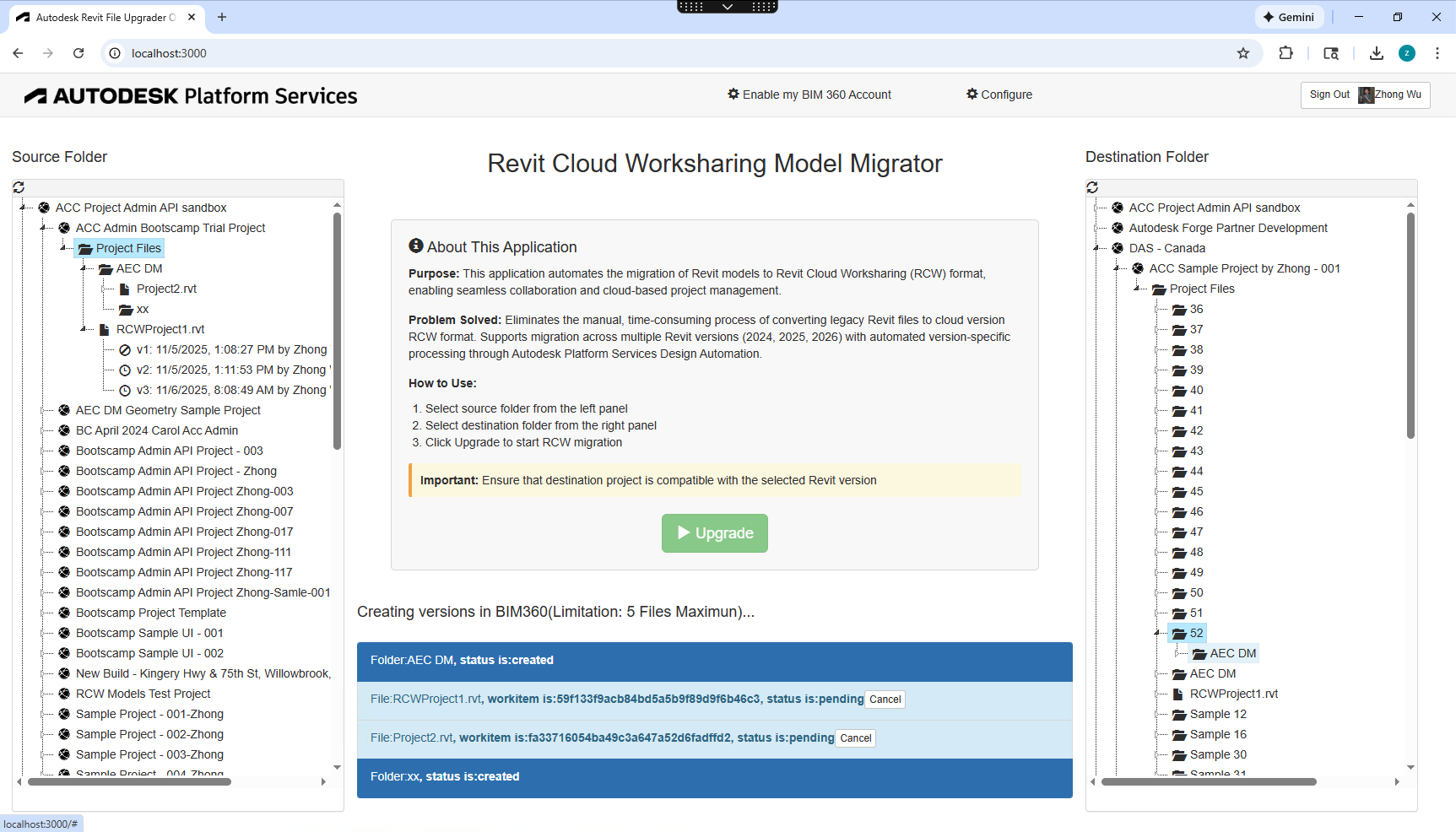 RCW Migration tool
