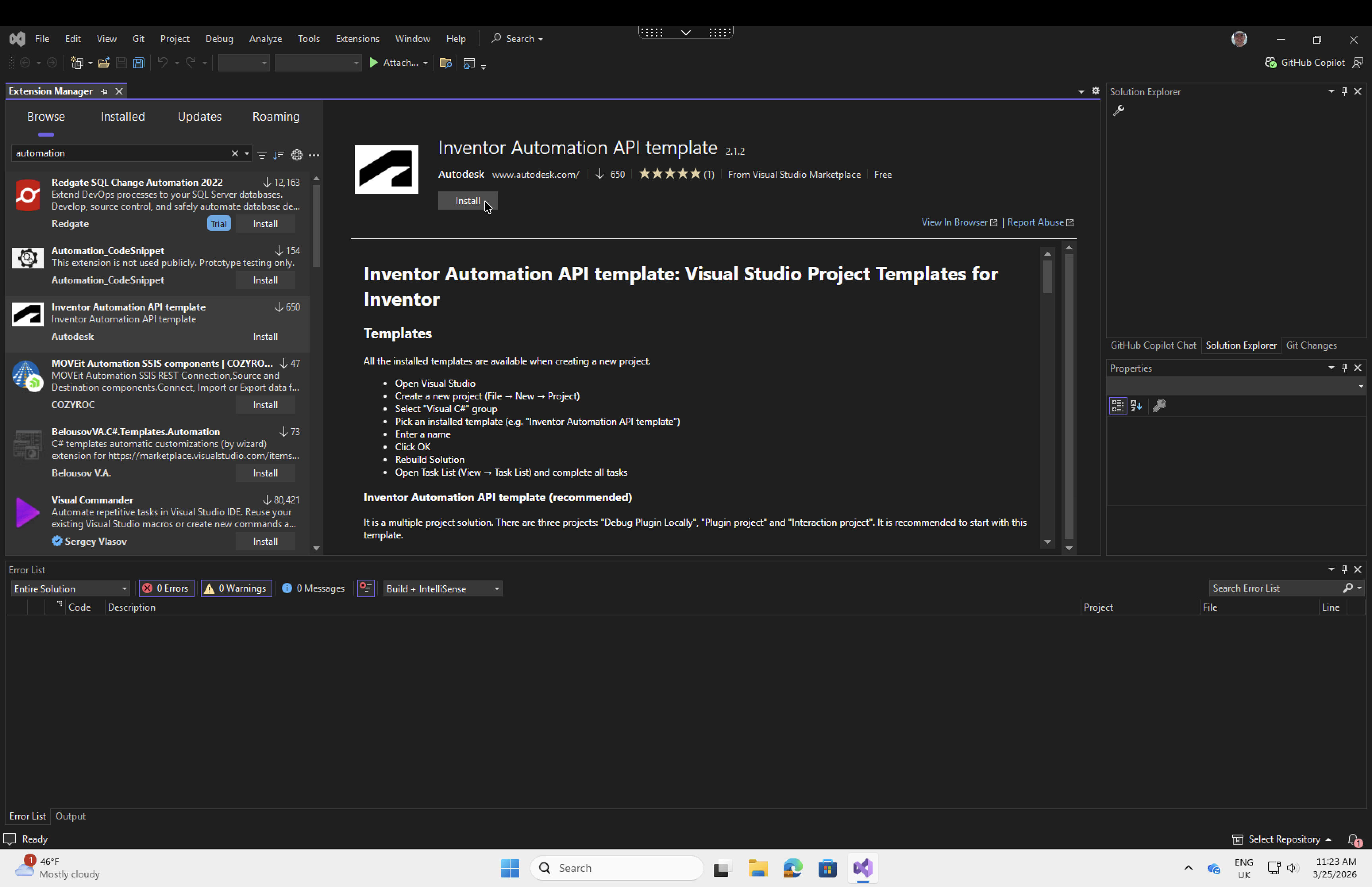 Inventor Automation API Template