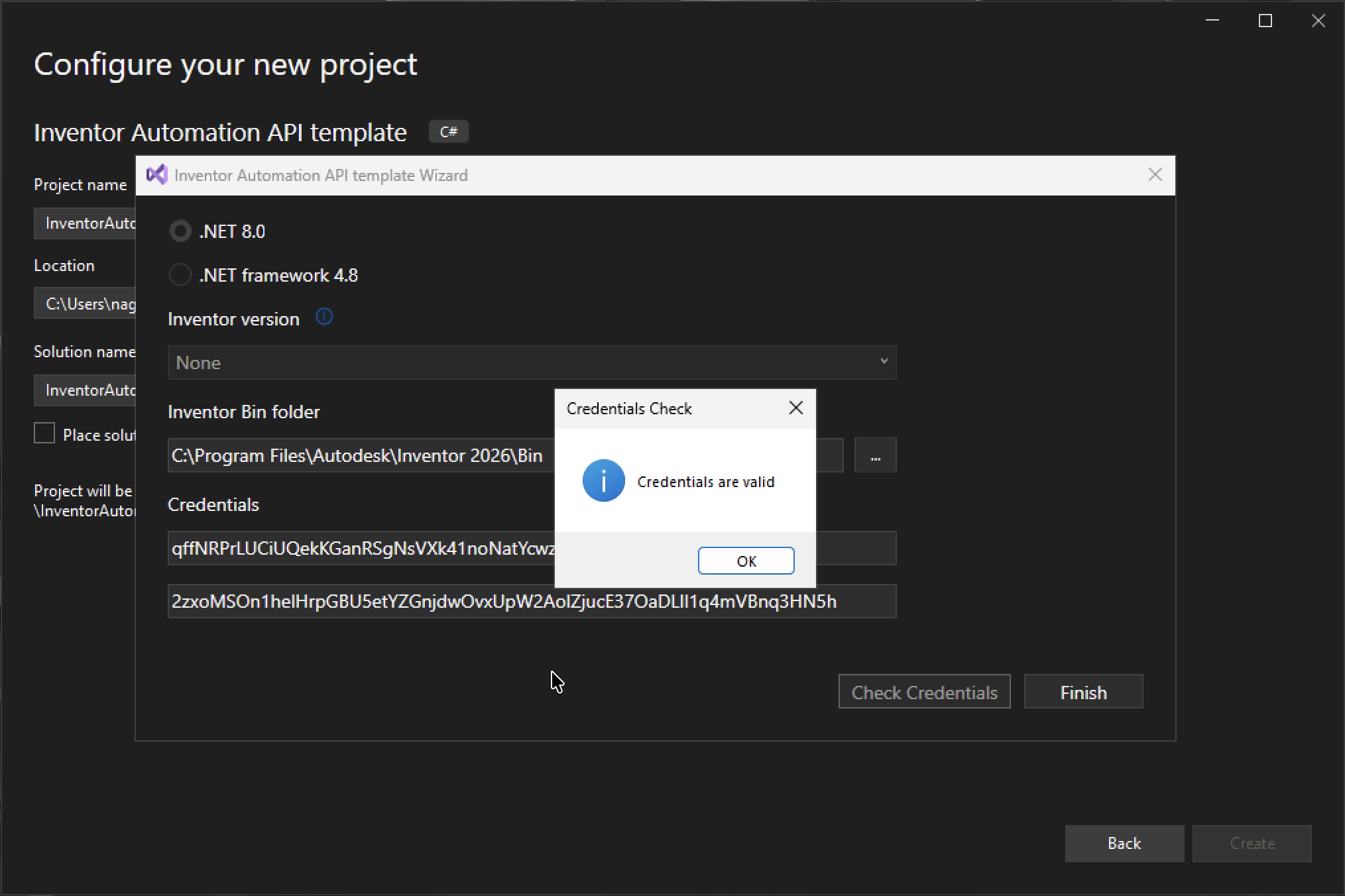 Set project properties