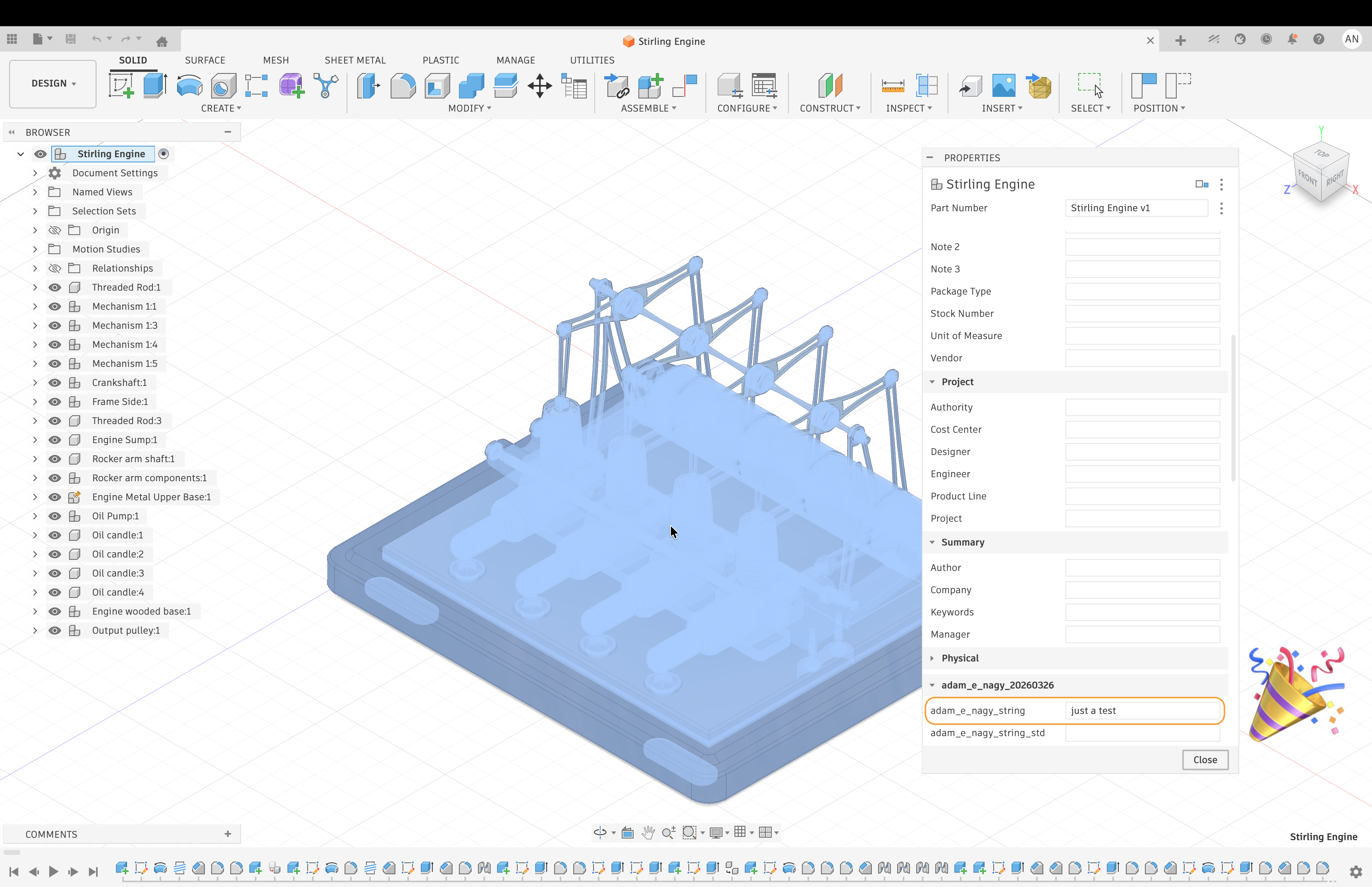 New value shown in Fusion