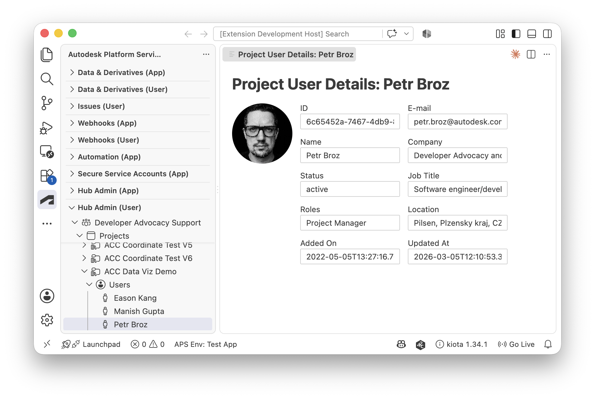 Project user preview