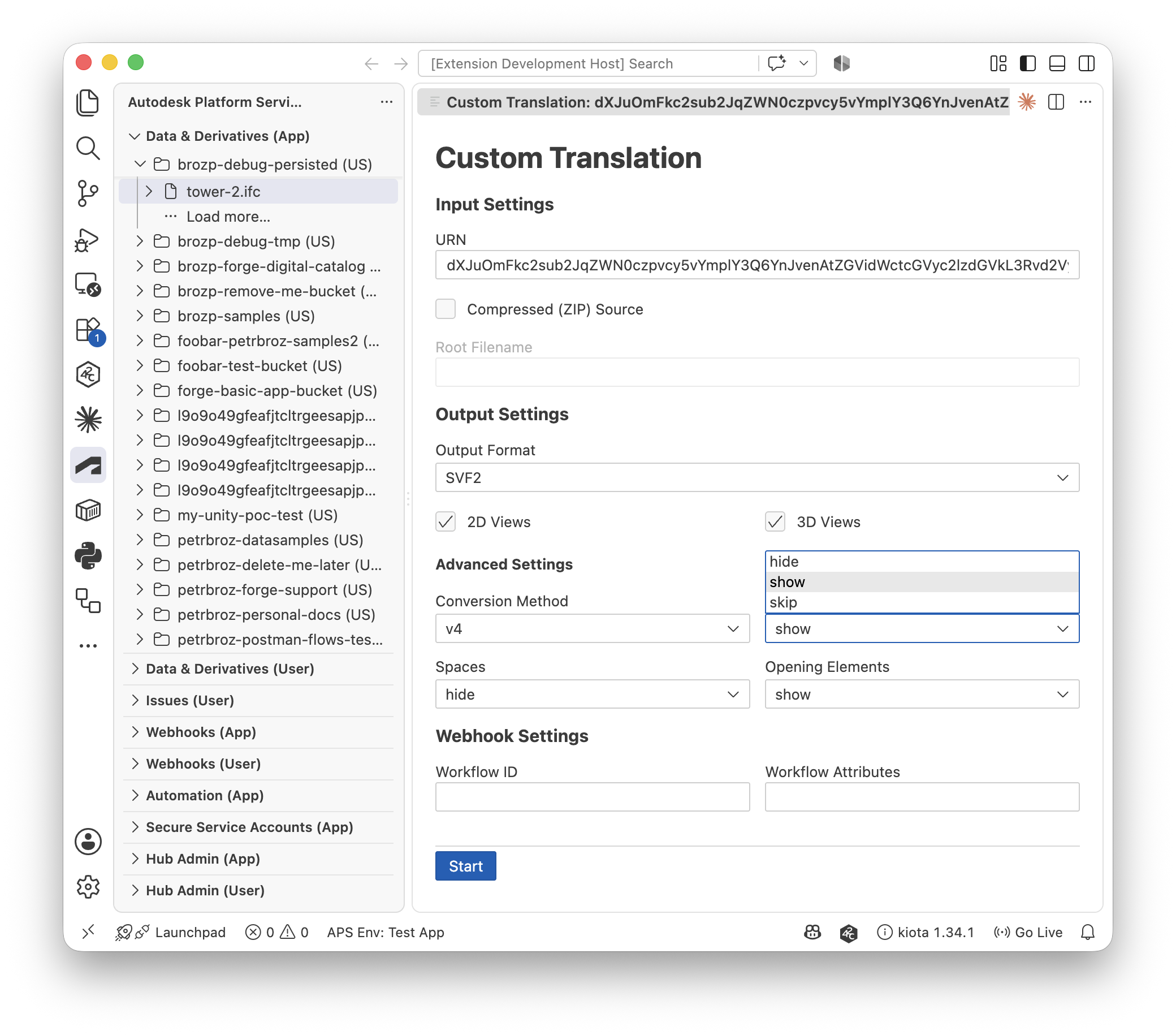 Advanced translation options