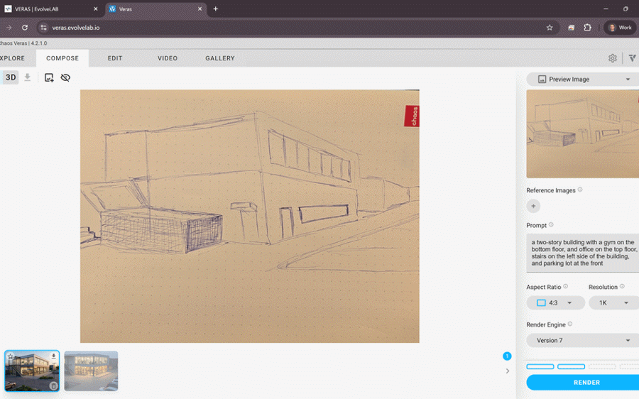 Chaos AI turns hand sketches into high-quality visualizations