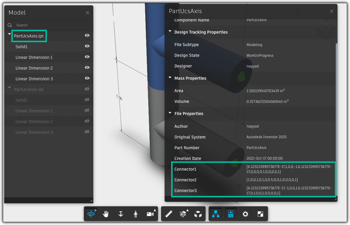 snap point properties in the viewer