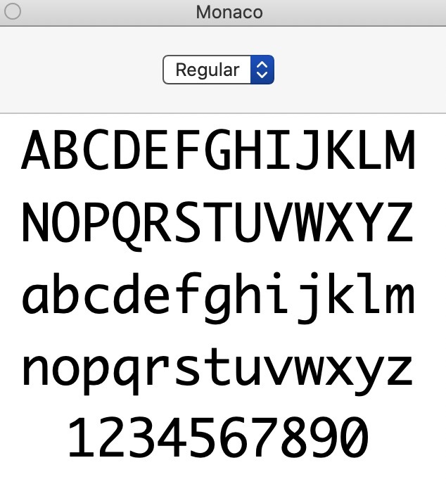 monaco.ttf font