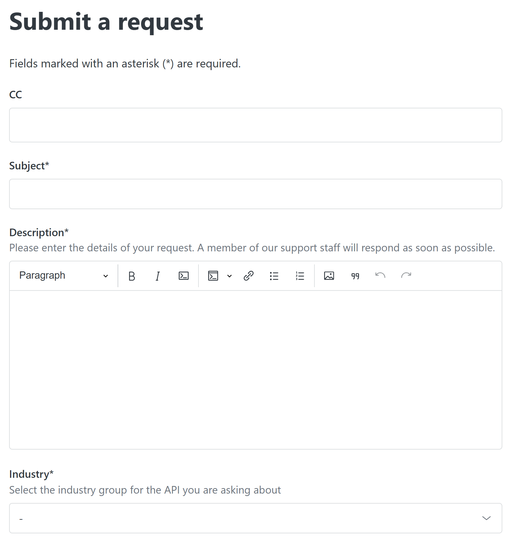 request form