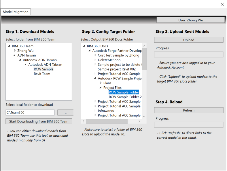 Migrate Revit Worksharing Model sample