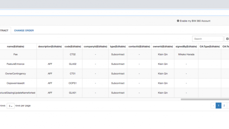 BIM360 Cost information export & import