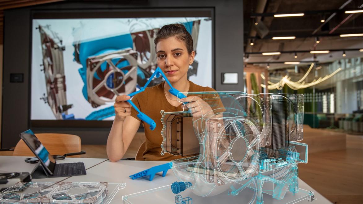 Woman demonstrating digital manufacturing