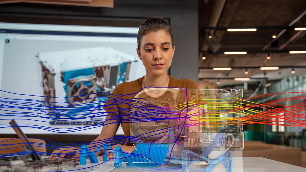 Woman demonstrating digital automation