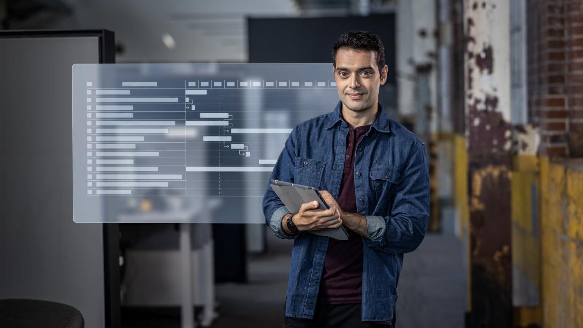 Man holding a tablet